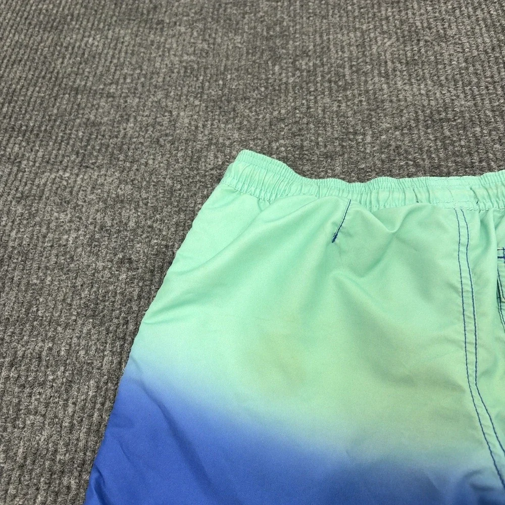 Polo Ralph Lauren Swim Shorts Boy M Blue Green Polyester Ombre Beach Surf Summer